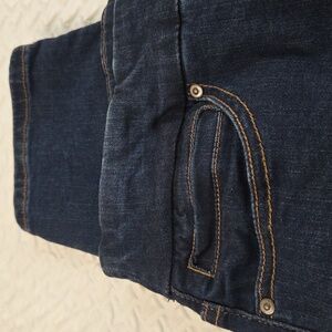 Westbound High Rise Fit Womans 14WR Dark Blue Destressed Soft Pull On Staightleg